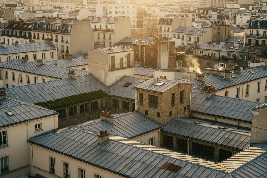 Toits en zinc et en tuiles de proche banlieue